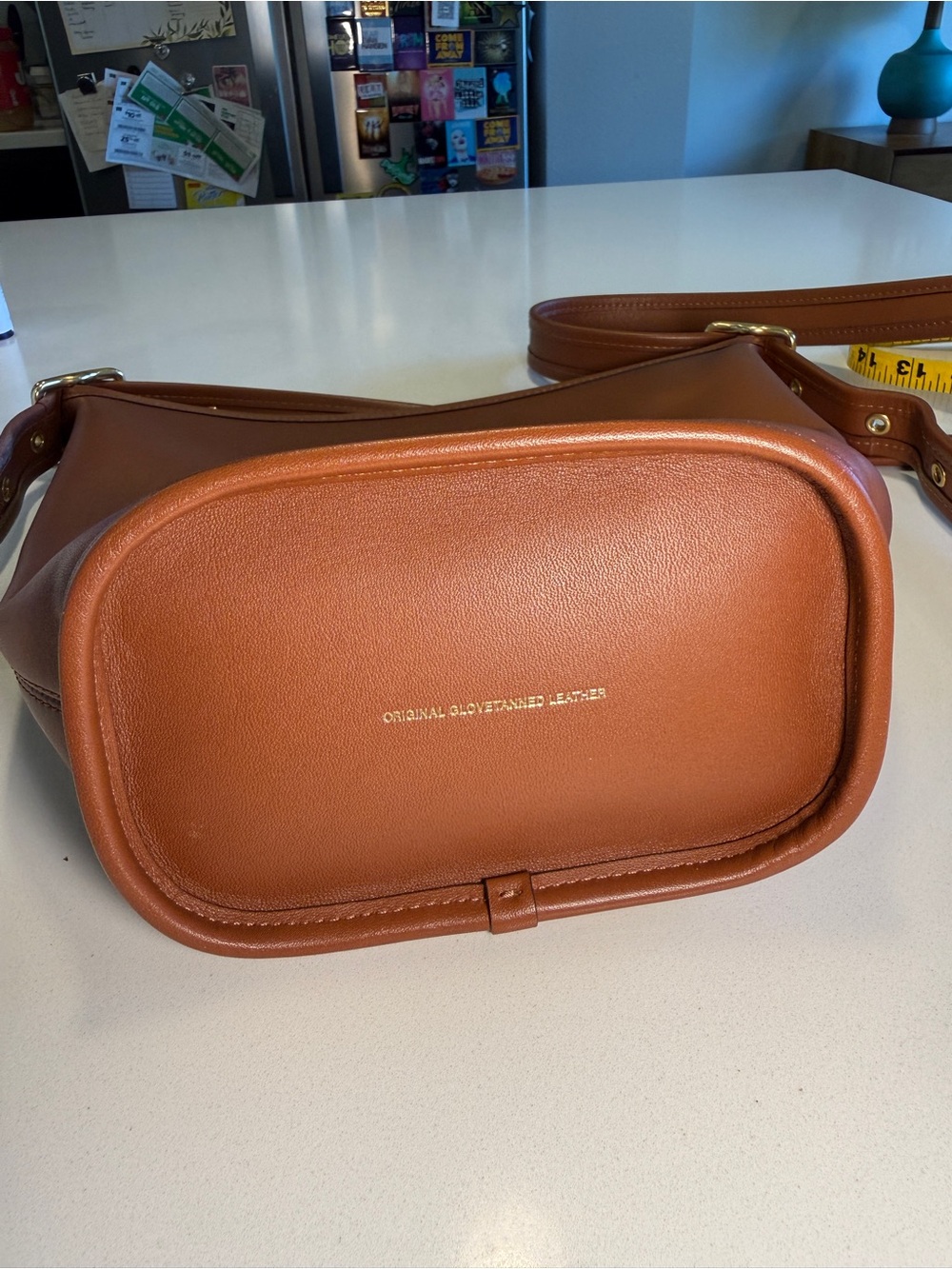 COACH - Duffle Sac Crossbody Bucket Bag in Amber Leather - Picture 15 of 15
